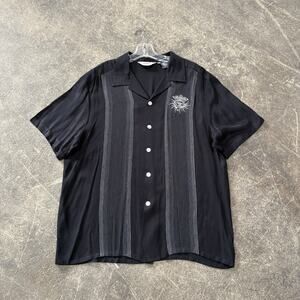 Vintage 90s Da Vinci Shirt Mens 2XL XXL Black Short Sleeve Reign & Shine Logo